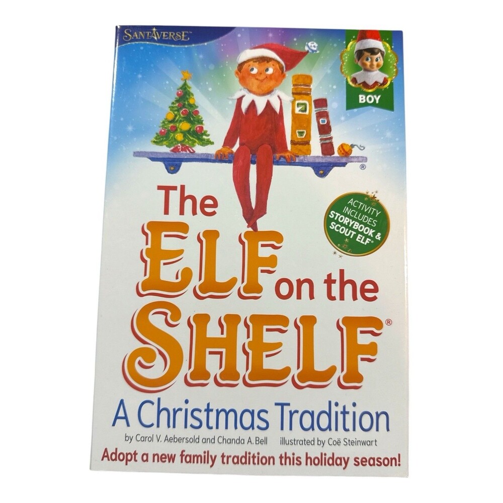 Elf on the Shelf Boy Scout Elf Christmas Tradition Doll Book Set New